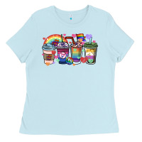 Baby Blue lgbtq coffee cups Ladies Tee - HowdyJamesFarm