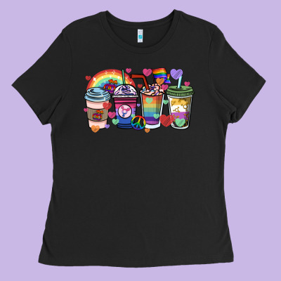 Lgbtq Coffee Cups Ladies Tee Designed By Howdyjamesfarm