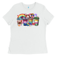 White lgbtq coffee cups Ladies Tee - HowdyJamesFarm