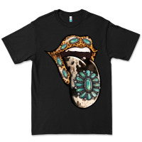 Black Turquoise Gemstone Leopard Cowhide Tongue Premium Tee - Jasminsmagicworld