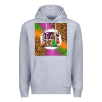 Heather Grey halloween cow mama Premium Hoodie - LillyAllenDesigns
