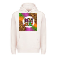 Pale Pink halloween cow mama Premium Hoodie - LillyAllenDesigns