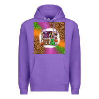 Purple halloween cow mama Premium Hoodie - LillyAllenDesigns