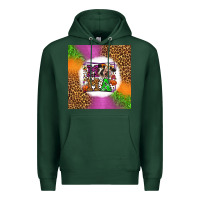 Sports Green halloween cow mama Premium Hoodie - LillyAllenDesigns