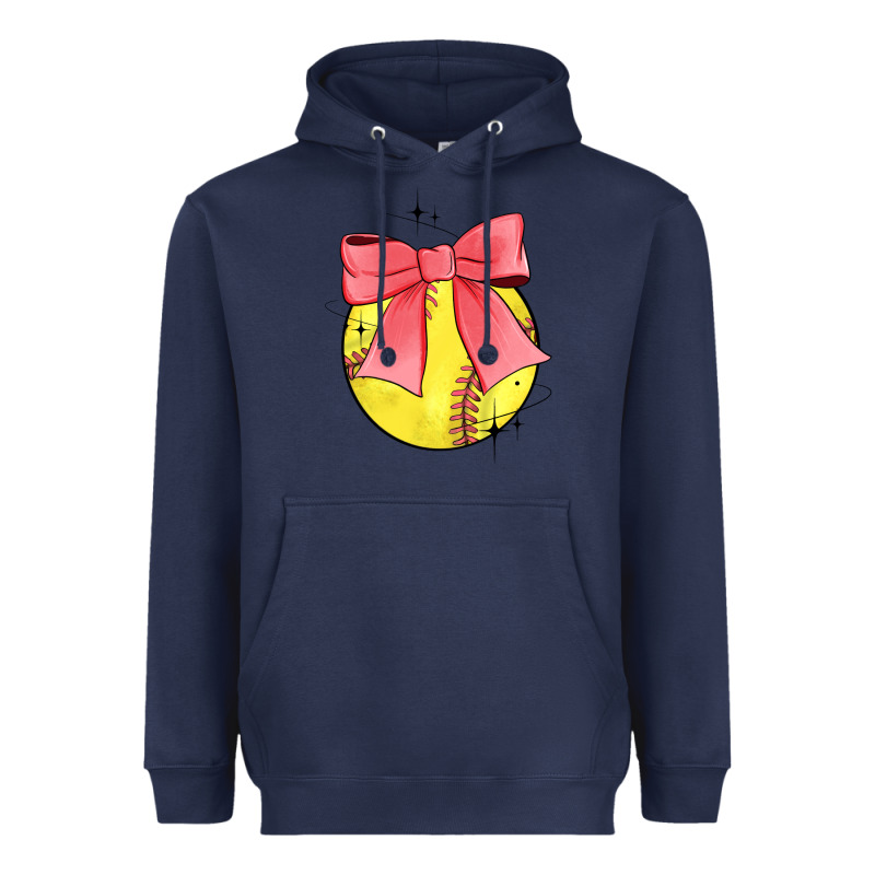 Coquette Softball Bow Heavyweight Hoodie by JahusDesignShop | Teevron