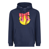 Navy coquette softball bow Heavyweight Hoodie - JahusDesignShop