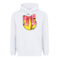 White coquette softball bow Heavyweight Hoodie - JahusDesignShop