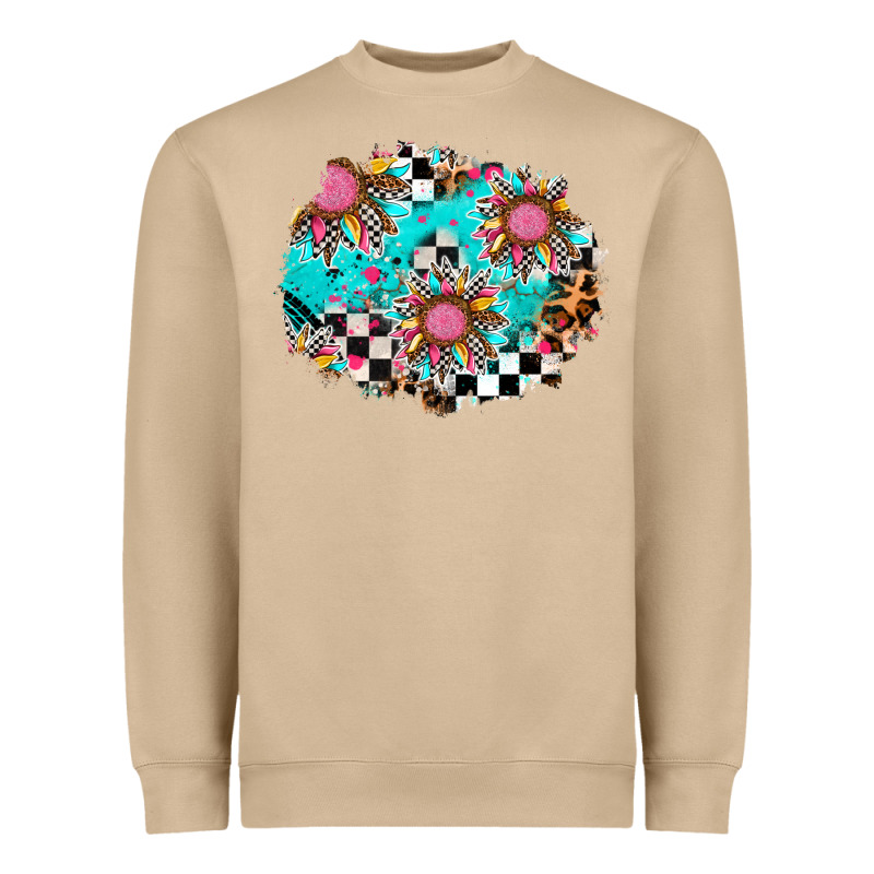 Race Sunflower Patches Heavyweight Sweatshirt by AdoDesignShop | Teevron