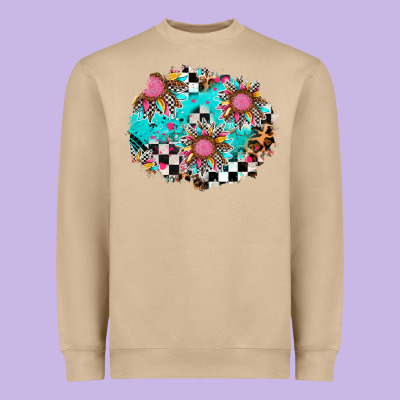 Race Sunflower Patches Heavyweight Sweatshirt Designed By Adodesignshop