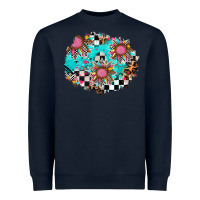 Navy race sunflower patches Heavyweight Sweatshirt - AdoDesignShop