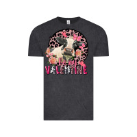 Vintage Black Be my Valentine Holstein Cow Valentine's Day Vintage Tee - FaDigitalArtStudio