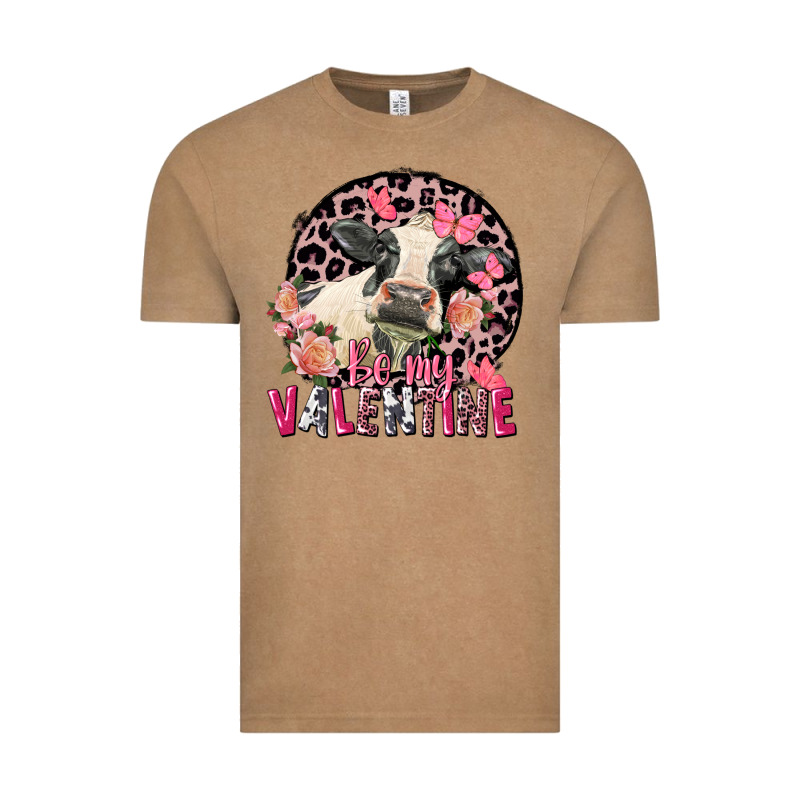 Be My Valentine Holstein Cow Valentine's Day Vintage Tee by FaDigitalArtStudio | Teevron