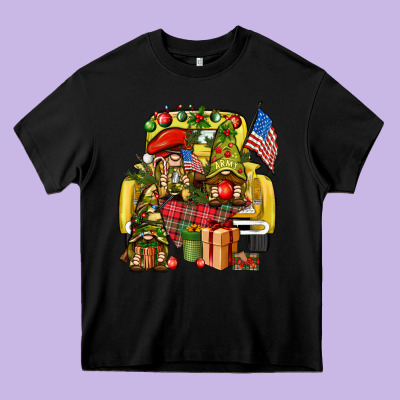 Christmas Army Gnomes Truck 4th Of July Heavy Core Tee Designed By Howdyjamesfarm