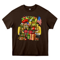 Chocolate Brown Christmas army gnomes truck 4th of july Heavy Core Tee - HowdyJamesFarm