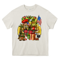 Cream Christmas army gnomes truck 4th of july Heavy Core Tee - HowdyJamesFarm