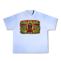 Grape Ice lady of guadalupe serape background Urban Heavy Tee - Jasminsmagicworld