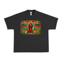 Pigment Black lady of guadalupe serape background Urban Heavy Tee - Jasminsmagicworld