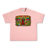 Salmon lady of guadalupe serape background Urban Heavy Tee - Jasminsmagicworld