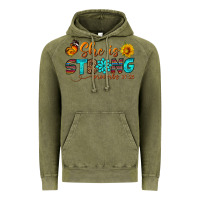 Vintage Olive she is strong Vintage Hoodie - BundleAndBundleShop