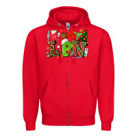 Red lpn christmas nurse with Zipper Hoodie - AdoDesignShop