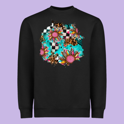 Race Sunflower Patches Heavyweight Sweatshirt Designed By Adodesignshop