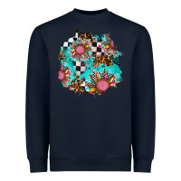 Navy race sunflower patches Heavyweight Sweatshirt - AdoDesignShop