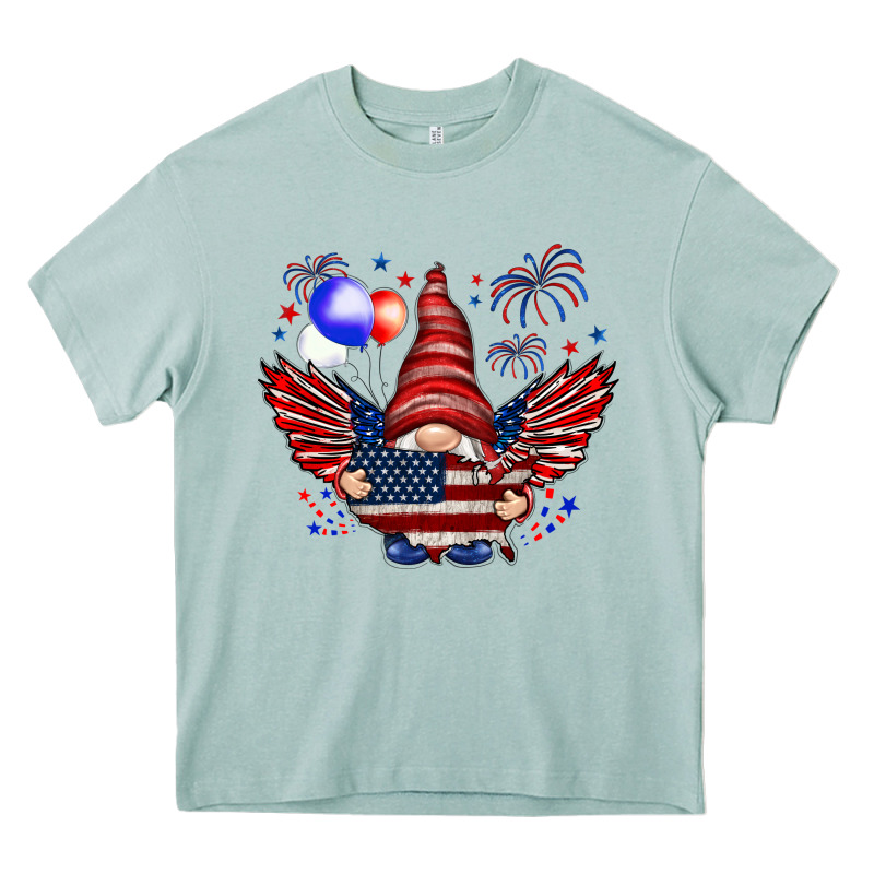Gnome With 4th Of July Elements Heavy Core Tee by HowdyJamesFarm | Teevron