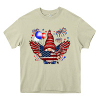 Mossy Gnome with 4th Of July elements Heavy Core Tee - HowdyJamesFarm