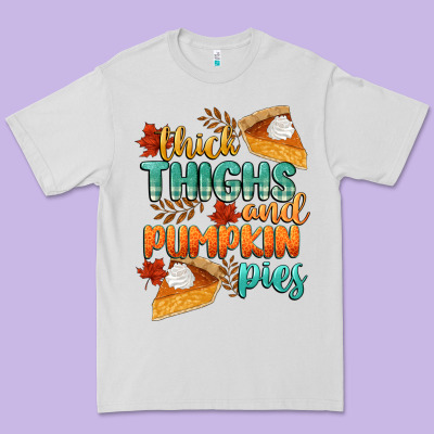 Thick Thighs And Pumpkin Pies Premium Tee Designed By Cowgirlartshop
