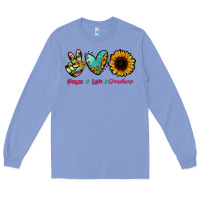 Colony Blue Peace Love Sunshine Long Sleeve Tee - RanaPortraitStore