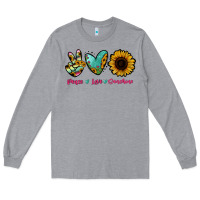 Heather Grey Peace Love Sunshine Long Sleeve Tee - RanaPortraitStore