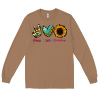 Toasted Coconut Peace Love Sunshine Long Sleeve Tee - RanaPortraitStore