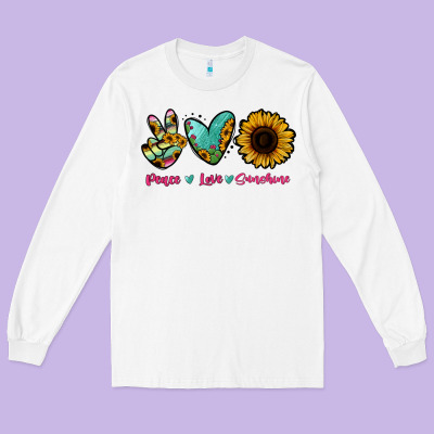 Peace Love Sunshine Long Sleeve Tee Designed By Ranaportraitstore