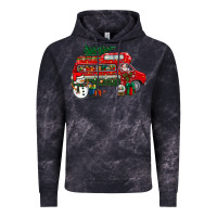 Cloud Black christmas santa claus with retro van Vintage Hoodie - BundleAndBundleShop