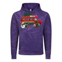 Cloud Purple christmas santa claus with retro van Vintage Hoodie - BundleAndBundleShop