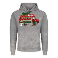 Cloud Rock christmas santa claus with retro van Vintage Hoodie - BundleAndBundleShop