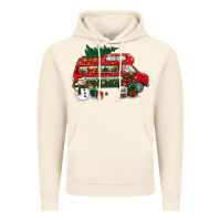 Vintage Artic christmas santa claus with retro van Vintage Hoodie - BundleAndBundleShop