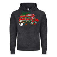 Vintage Black christmas santa claus with retro van Vintage Hoodie - BundleAndBundleShop