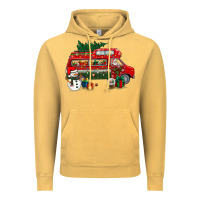 Vintage Mustard christmas santa claus with retro van Vintage Hoodie - BundleAndBundleShop