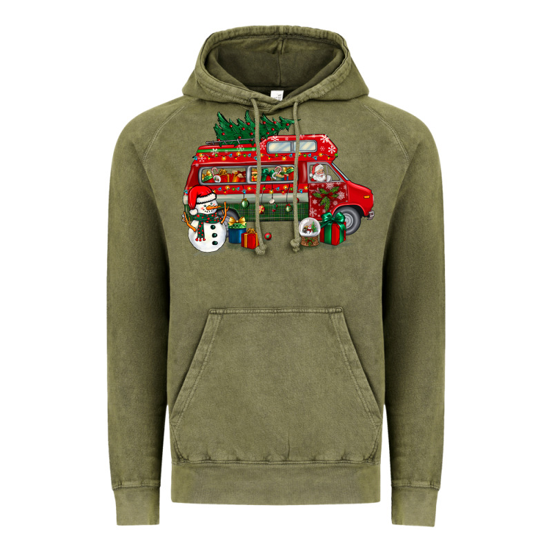 Christmas Santa Claus With Retro Van Vintage Hoodie by BundleAndBundleShop | Teevron
