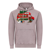 Vintage Zinc christmas santa claus with retro van Vintage Hoodie - BundleAndBundleShop