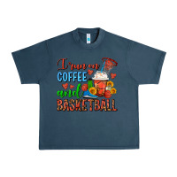 Midnight Navy I Run On Coffee And Basketball Frappe Urban Heavy Tee - FaDigitalArtStudio