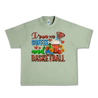 Oil Green I Run On Coffee And Basketball Frappe Urban Heavy Tee - FaDigitalArtStudio