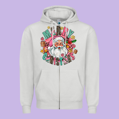 Merry Christmas Santa Zipper Hoodie Designed By Adodesignshop