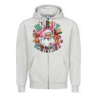 Dove Grey merry christmas santa Zipper Hoodie - AdoDesignShop