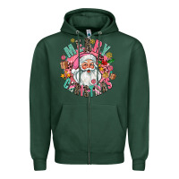 Sports Green merry christmas santa Zipper Hoodie - AdoDesignShop