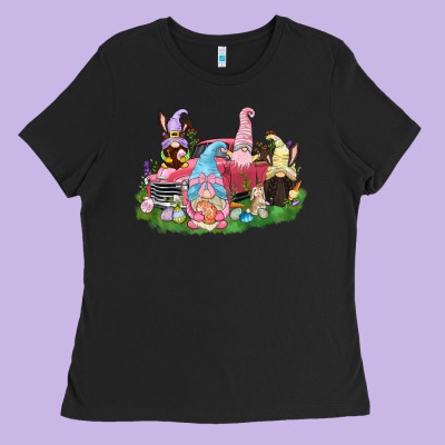 Easter Gnomies Truck  Easter Day Ladies Tee Designed By Cowgirlartshop