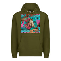 Army Green floral horse Premium Hoodie - LillyAllenDesigns