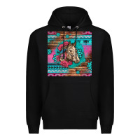 Black floral horse Premium Hoodie - LillyAllenDesigns