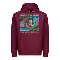 Burgundy floral horse Premium Hoodie - LillyAllenDesigns
